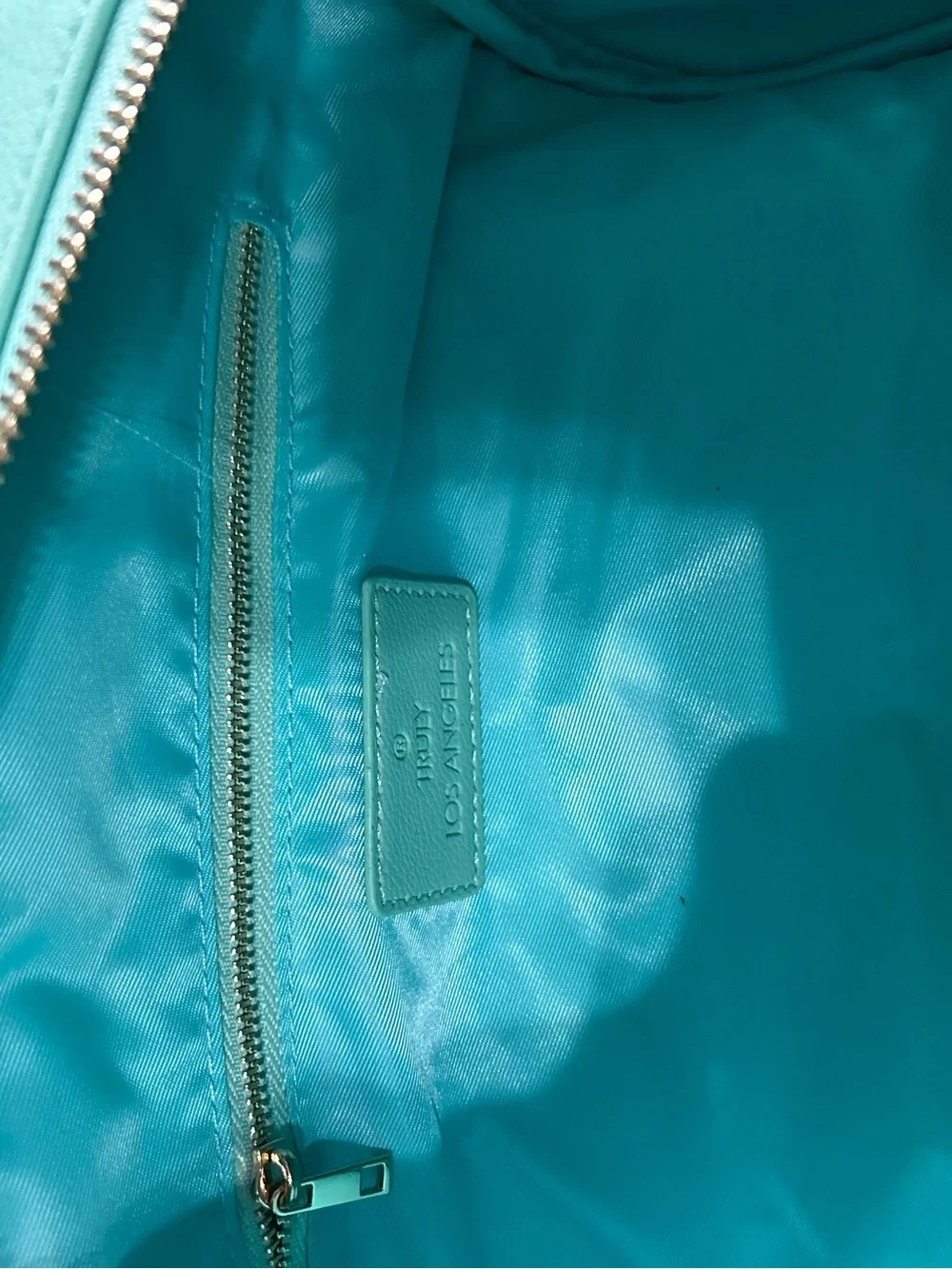 TRULY Mint Teal Double-Zip Cosmetic Case embossed travel vanity make up